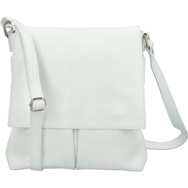 Dámska kožená crossbody kabelka biela - Delami Vera Pelle Ellie biela 64874632
