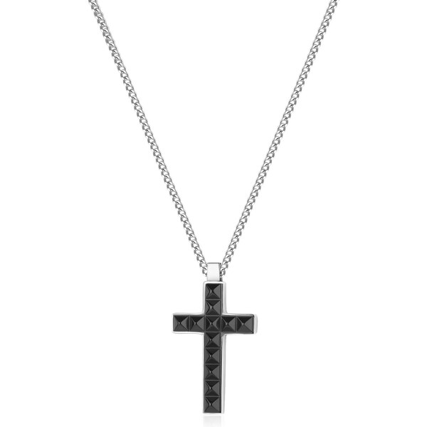 SAgapõ Pánsky náhrdelník z ocele Kríž Prúd SPD06 66585048