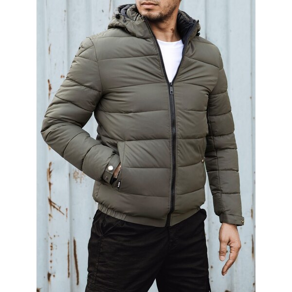 Dstreet Trendová prešívaná zelená pánska bunda 65637908