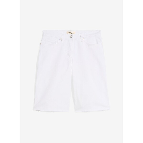 bonprix Bermudy s otvorenými zakončeniami, farba biela 64727813