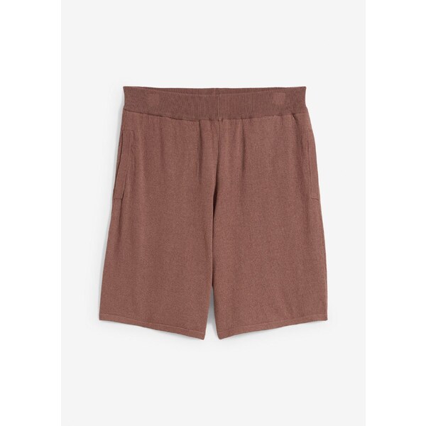 bonprix Šortky bez zapínania z jemnej pleteniny, farba hnedá 64727857