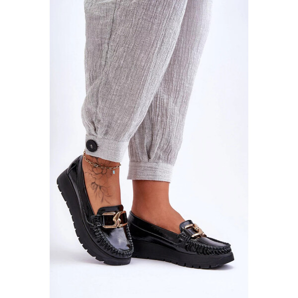 SWEET SHOES Mokasíny 10141-Z čierne - Krok vo veľkom štýle 64728832