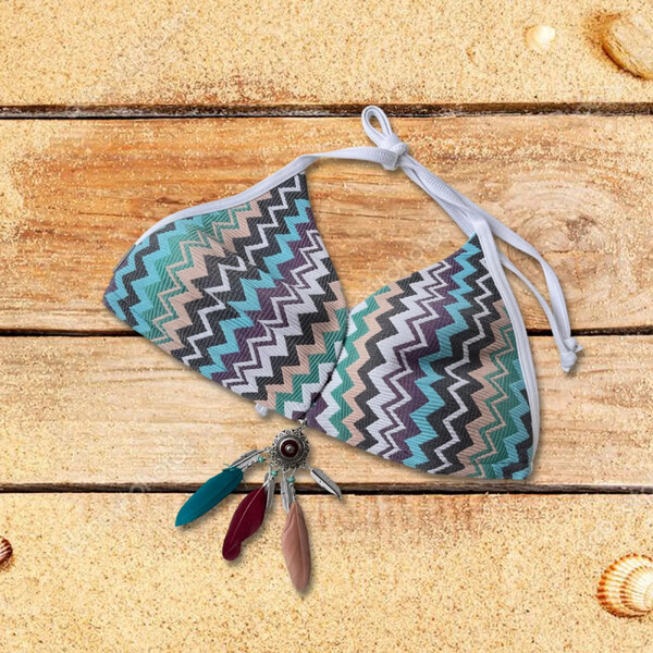 Vrchný diel plaviek B8822 blue-mix - Selmark 64729145