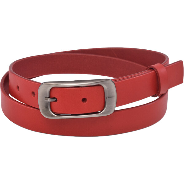 Mercucio Kožený dámsky opasok 720-25-39 červený pracka Justína 64729608