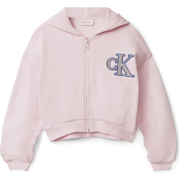 Calvin Klein Jeans Tepláková bunda béžová / modrá / ružová 64732019