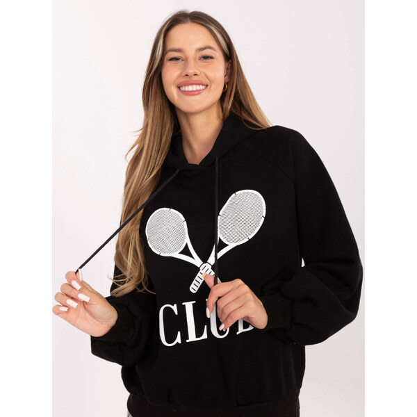 BASIC Čierna mikina s potlačou -em-BL-02.02P-black 26822792