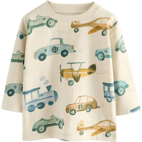 Next Tričko modrosivá / horčicová / biela 66068732