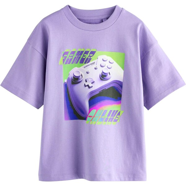 Next Tričko jablková / orchideová / šedobiela 65880018