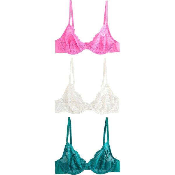 Next Podprsenka smaragdová / ružová / biela 65731054