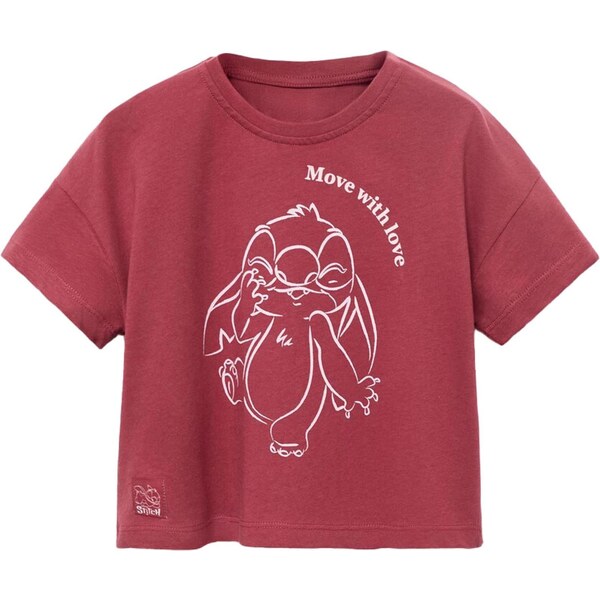 MANGO KIDS Tričko STILOVE burgundská / biela 65883161