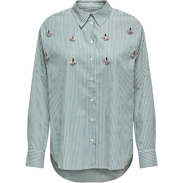 ONLY Blúzka ONLTRINE tmavozelená / biela 65885464