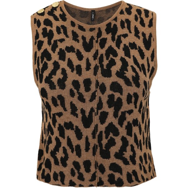 Only Petite Vyšívaný top ONLVIENNA hnedá / čierna 65678646