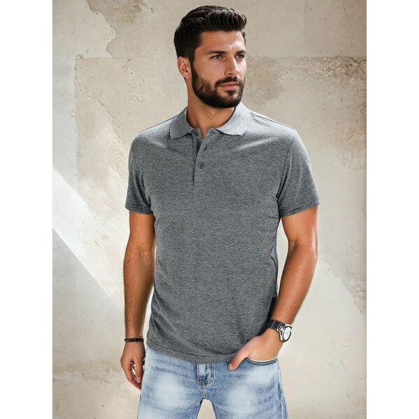 Pánske polo tričko tmavo šedé Dstreet PX0509 65503374