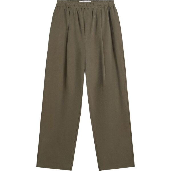 Bershka Plisované nohavice zelená 65905712