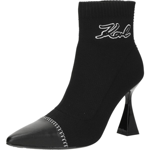 Karl Lagerfeld Členkové čižmy čierna / biela 64746834