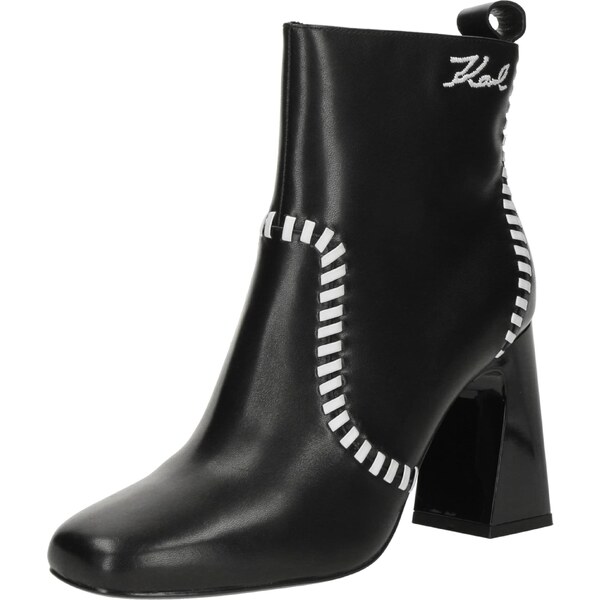 Karl Lagerfeld Členkové čižmy čierna / biela 64746907