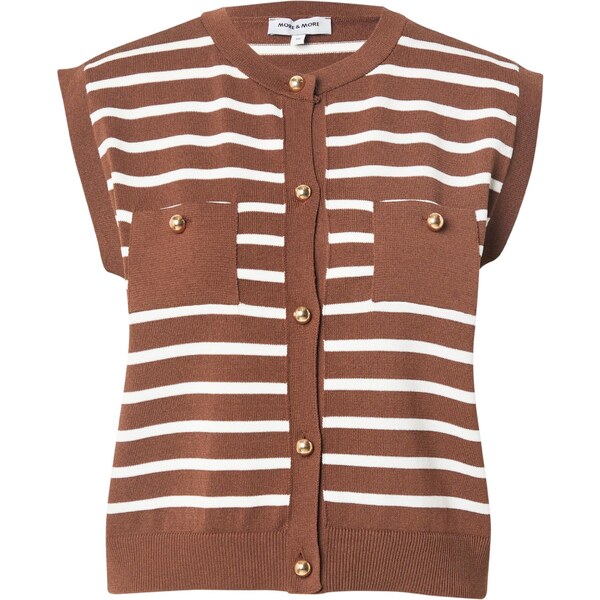MORE & MORE Pletená vesta hnedá / šedobiela 64758061