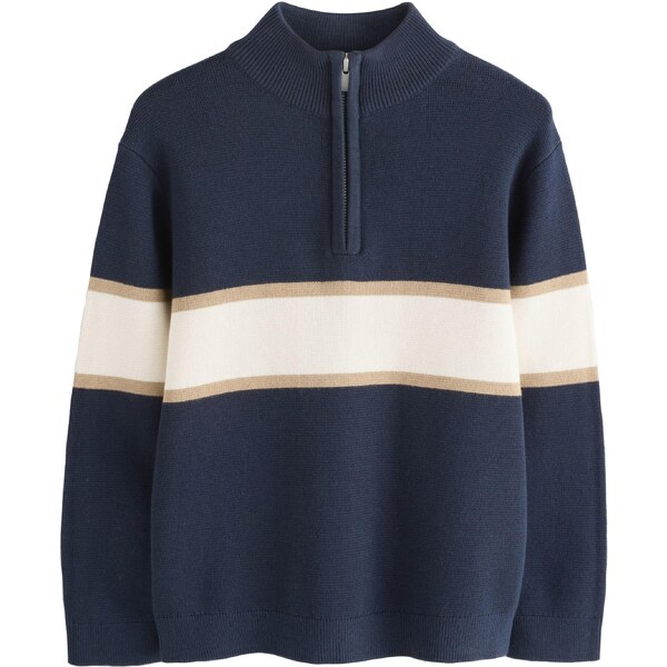 Next Sveter piesková / námornícka modrá / biela 65881229