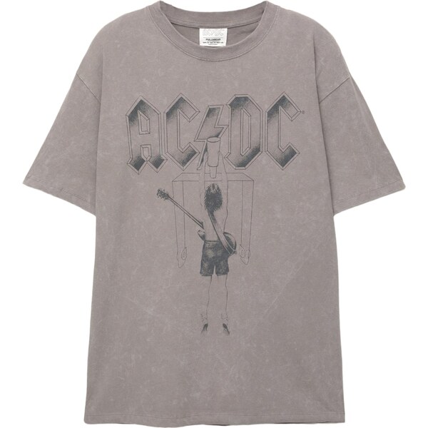 Pull&Bear Tričko ACDC sivá / čierna 65475056