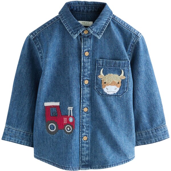 Next Tričko modrá denim / mokka / červená / biela 65881628