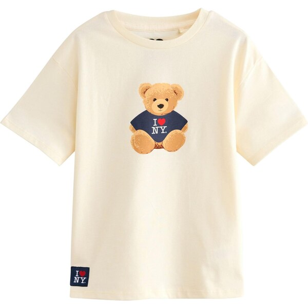 Next Tričko I Love New York krémová / námornícka modrá / hnedá / 65883980