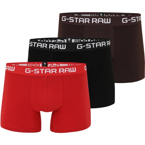G-STAR Boxerky Classic čokoládová / svetločervená / čierna / biela 64765967