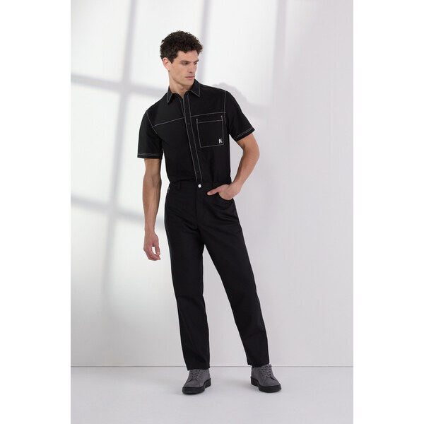 NOHAVICE KARL LAGERFELD CONTRAST STITCH PANT 64780746