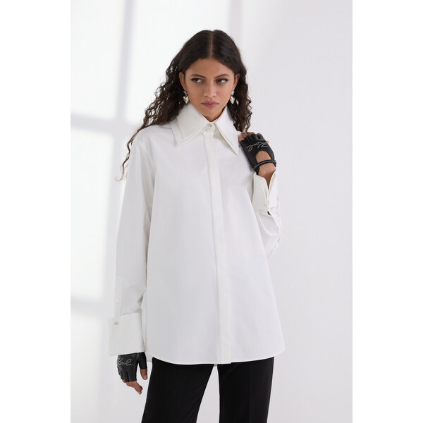 KOŠEĽA KARL LAGERFELD DOUBLE COLLAR POPLIN SHIRT 64780778