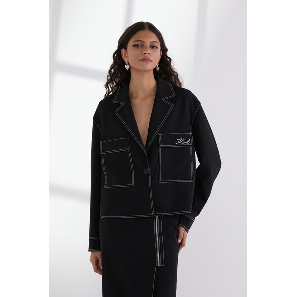 SAKO KARL LAGERFELD CONTRAST STITCH JACKET 64780795