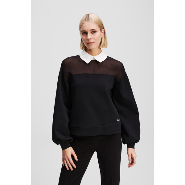 MIKINA KARL LAGERFELD POPLIN COLLAR SWEATSHIRT 64780815