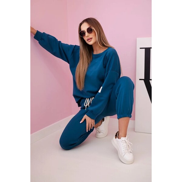 Kesi Włoski Set mikinové + nohavice maslová látka námorný 64673851