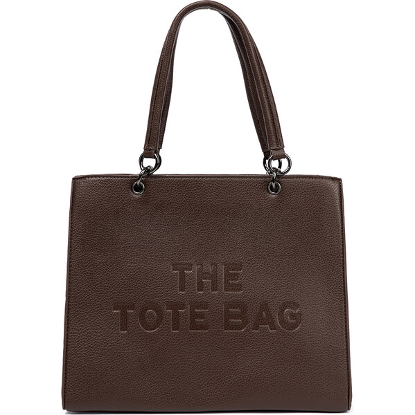 Shelvt Coffee shopper bag with embossed inscription 64795658