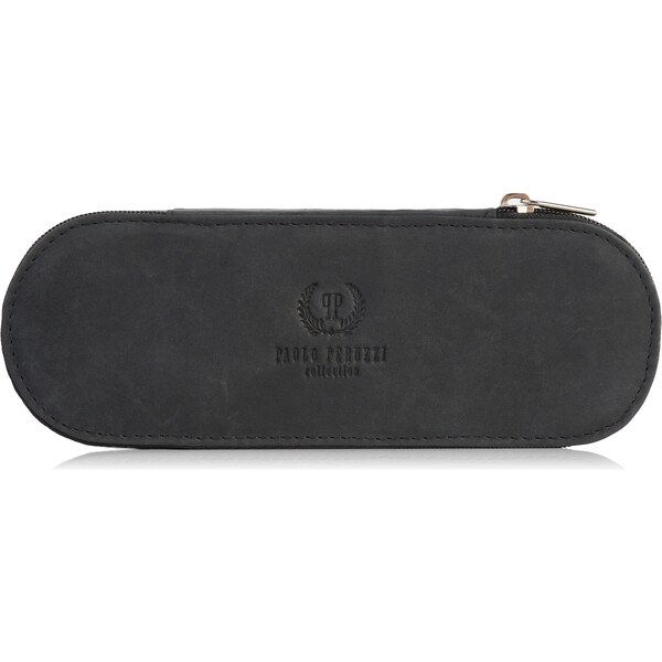PAOLO PERUZZI Dámske kožené puzdro na okuliare T-82-HBL | čierna T-82 47610533