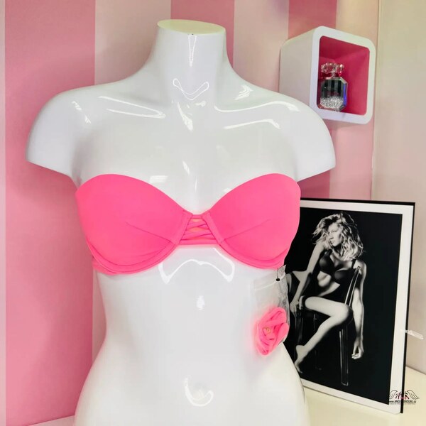 Victorias Secret Tealový horný diel plaviek s ozdobnými šnúrkami pre 46574362