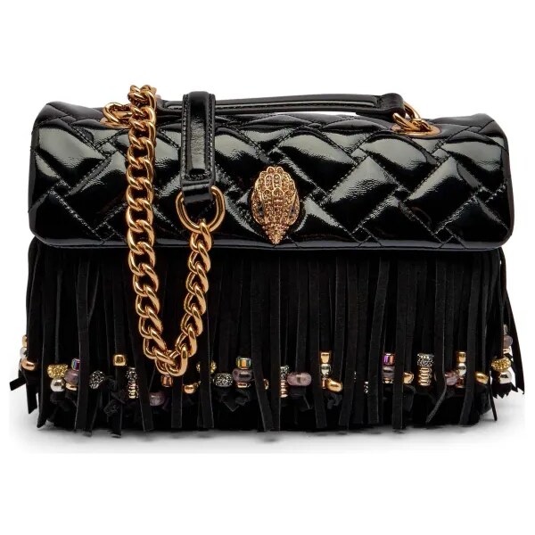 Kurt Geiger Kožená kabelka na rameno KENSINGTON FRINGE 64799431