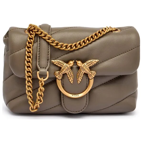 Pinko Kožená kabelka na rameno Love Puff Baby 64799453