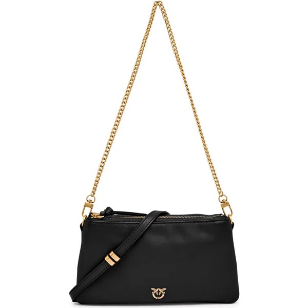 Pinko Kožená kabelka na rameno DOUBLE MINI 64799455