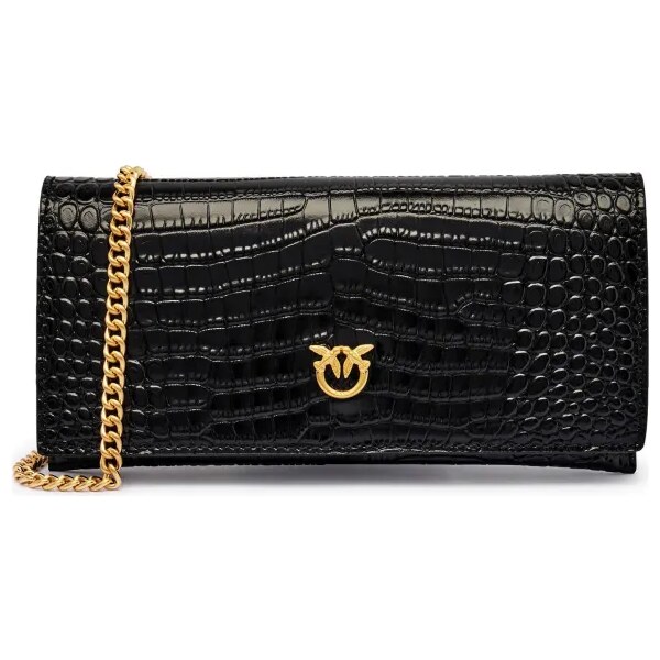 Pinko Kožená kabelka na rameno/portfel FLAT WALLET 64799450