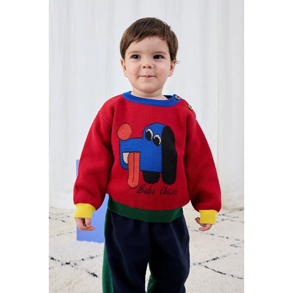 Detský bavlnený svetrík Bobo Choses Doggy Mate 64802737