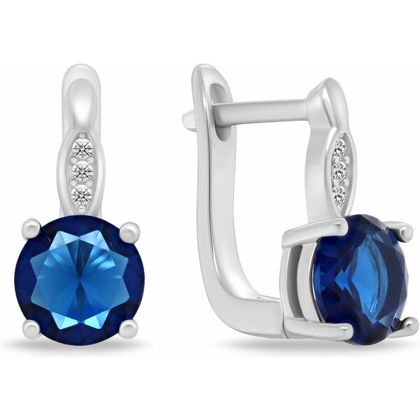 Brilio Silver Luxusné strieborné náušnice s tmavomodrými zirkónmi 66588170