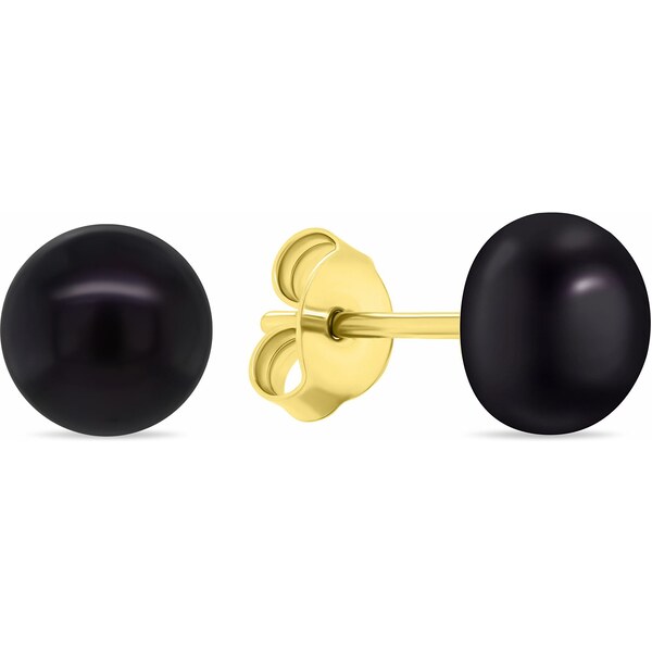 Brilio Silver Luxusné pozlátené náušnice kôstky s pravými perlami 66583008