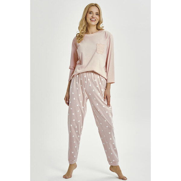 Taro Dámske pyžamo Nori srdiečka svetloružové 64829062