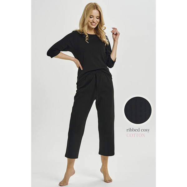 Taro Dámske 3/4 pyžamo Melania čierne 64838275