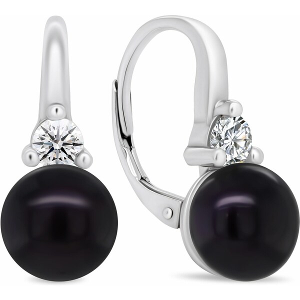 Brilio Silver Elegantné strieborné náušnice s čiernymi perlami a 66581460