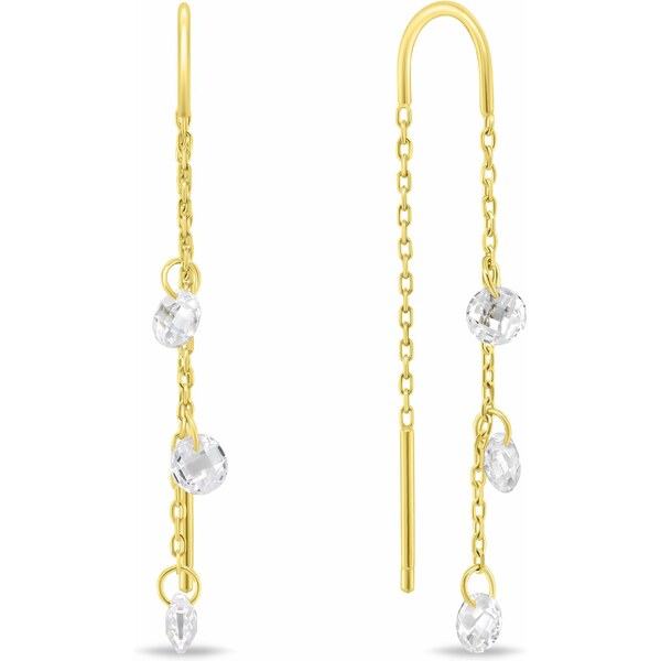 Brilio Silver Pozlátené retiazkové náušnice so zirkónmi EA895Y 66582133