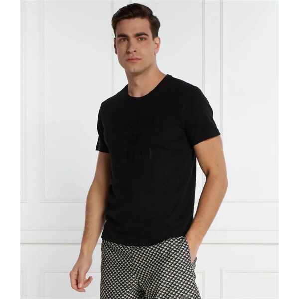 Emporio Armani Tričko | Regular Fit | s prímesou ľanu 48812399