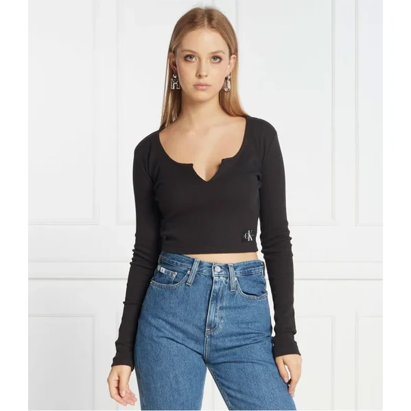 Calvin Klein Jeans Top SPLIT COLLAR RIB | Regular Fit 46356456