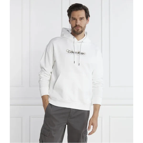 Calvin Klein Mikina DOUBLE FLOCK LOGO HOODIE | Regular Fit 45377769
