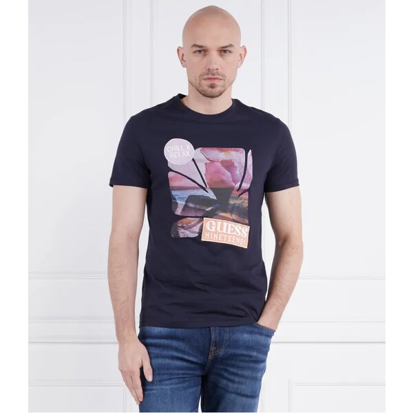 GUESS Tričko SUNSET FLOWER | Slim Fit 40951237