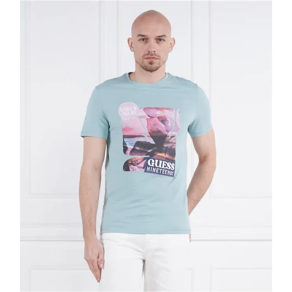 GUESS Tričko SUNSET FLOWER | Slim Fit 39642153